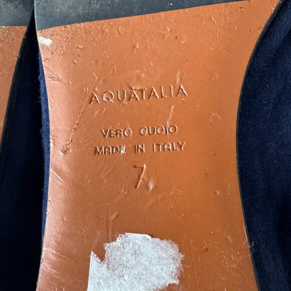 Aquatalia Made in Italy Navy Blue Suede Slide-in Sandals, Size 7 - Picture 10 of 13